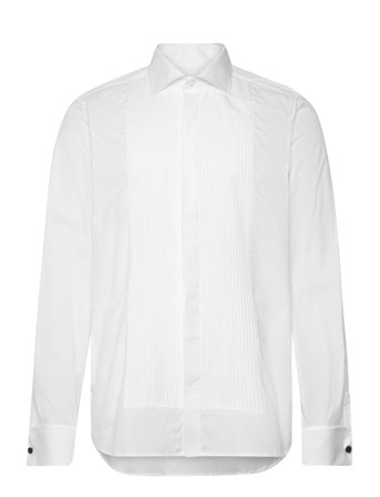 Oscar Jacobson Slim Fit Cut Away Tuxedo Double Cuff Shirt - White - 39