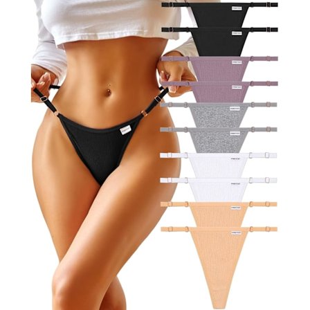 10-pak Justerbare Stringtruser, Sexy Undertøy for Kvinner, Tilfeldig Fargesett - 10-pak Sett - 10-pak