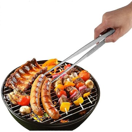 Kjøkkentang, Grilltang, Kokketang, Pinsett Rustfritt Stål Rett (30 cm)
