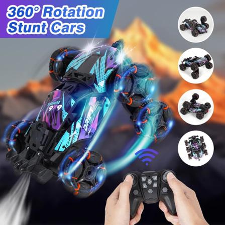 Lasten RC-tempputyökalu - 6WD Off-Road Drift -lelu kaukosäätimellä, 2,4 GHz, 360° pyöriminen, LED-valot. Täydellinen lahja 3-9+ -vuotiaille! with 2 