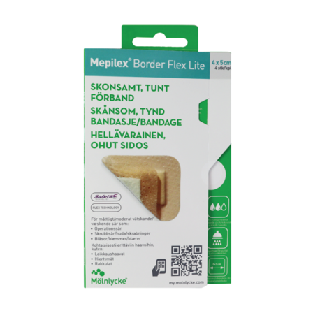 Mepilex Border Flex Lite Skumbandasje, 4 x 5 cm, 4 stk.