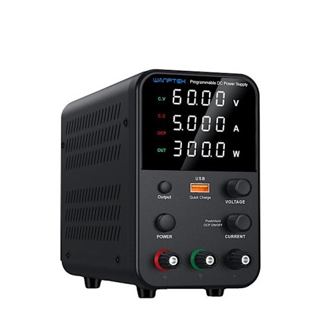 Wanptek DC-strömförsörjning, justerbar spänning 30V - 62V, hög strömutgång 5A - 10A,WPS605H 60V 5A