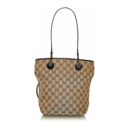 Gucci Vintage, Pre-owned Tote Bag Bruin, Dames, Maat:ONE Size,Canvas