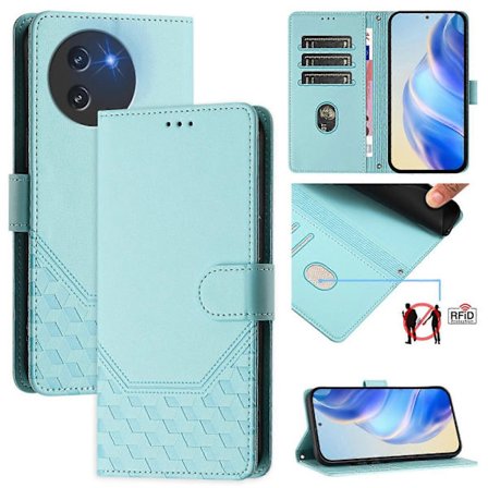 Honeycomb Prägling RFID Läder Telefonfodral För Doogee Note 59 / Note 59 Pro