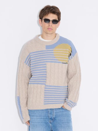 Holzweiler Retro Sun Sweater - Beige Mix - Men's - S