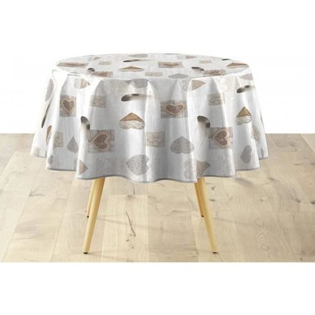 Rund duk - INRE ÖMTUMHET - TEXTILIA DELICIA - 160 cm - PVC - Flerfärgad