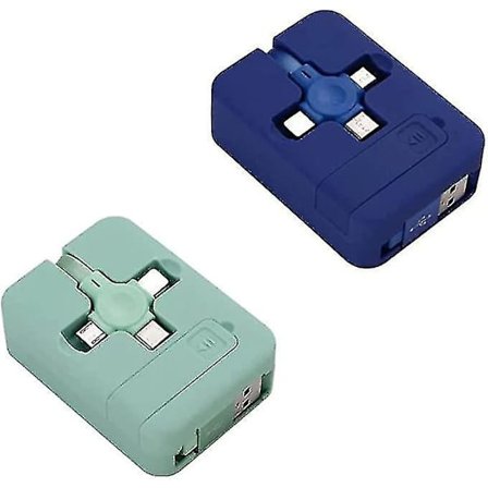 3-i-1 Opladningskabelrulle, Multi-opladningskabel Telefonoplader