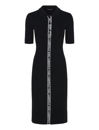 Sslv Logo Knit Dress Karl Lagerfeld Black