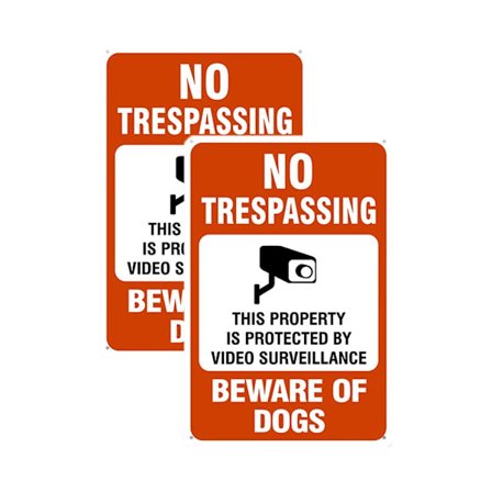 2 stk Ingen innbrudd videoovervåking skilt Plaketter Advarsel