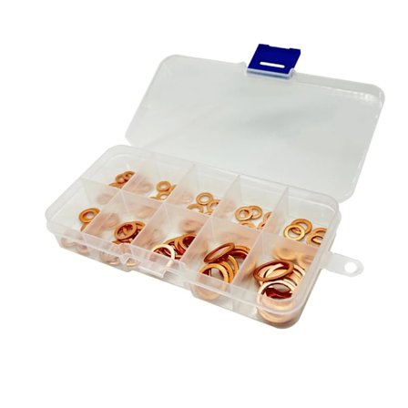 Koppar bricka packning mutter och bult sats