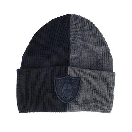 New Era - NFL Grå cuff Lue - Las Vegas Raiders Two Tone Wide Beanie Las Black/Grey Cuff @ Hatstore