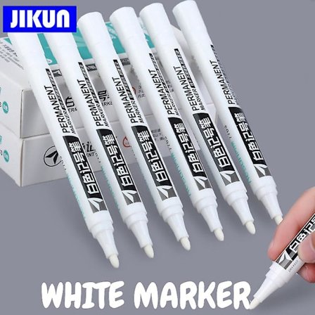 10 stk. Oily White Marker Pen Graffiti Penner Vanntette Permanente Gel Blyant Dekk Maleri Notatbok Filtpenn