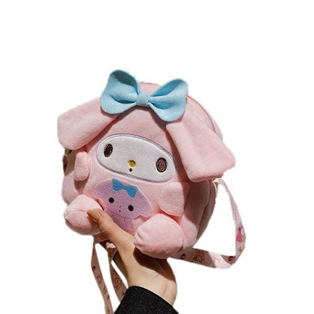 Tegneserie Pink Letvægts Messenger Taske med Stor Kapacitet til Telefon Læbestift Hovedtelefoner