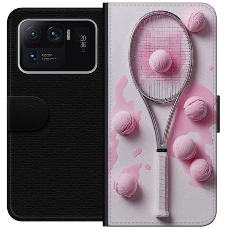 Kompatibelt Lommeboketui til Xiaomi Xiaomi Mi 11 Ultra Rosa glasskuler og tennisracket i et kreativt, stille bilde med leken popfølelse og moderne de