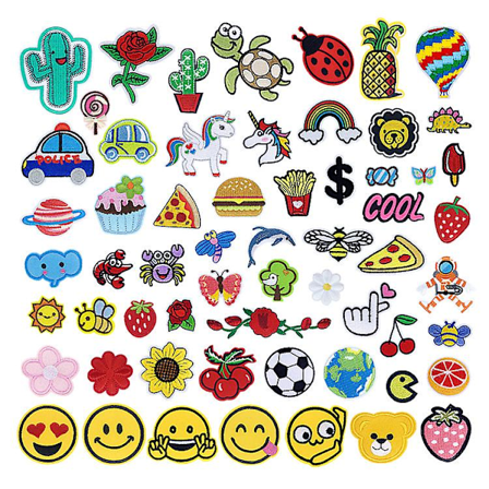 Strygemærker, 60 stk. Strygemærker til børn, Sy mærker til børn, Knæbeskytter til børn, Til reparation af T-shirt, Jeans, Bagage, Nederdel til børn.