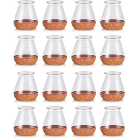 Stolebens Dupper - Høj transparens - Rund - med Anti-Ridse Filt - Stolebensbeskyttere - Gulvbeskyttelse - Stolebensbeskyttere - 32 Stk