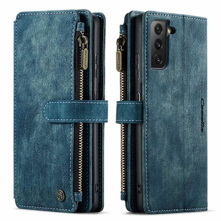 Etui til Samsung S25 Ultra blå flip wallet læder med kortslot