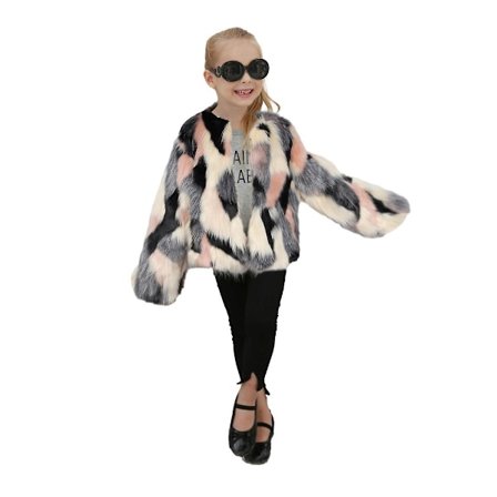 Jenter Vinter Fuskepels Kåpe Jakke Tykk Varm Yttertøy