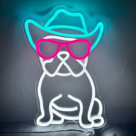 LED Neonskilt Hund Kat Skateboard Design – 20W Dekorativ Væglampe