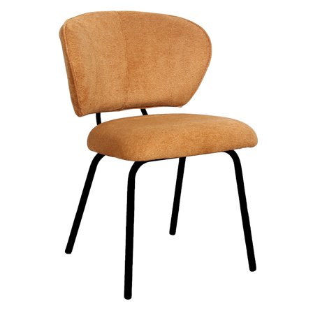 Holly Esszimmerstuhl in Warmorange, stilvoller Polsterstuhl für das Esszimmer, modernes Design mit stabilen Beinen, Höhe 82cm, sehr bequem.