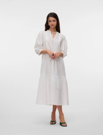 Vero Moda Vmpretty 3/4 Long Dress Wvn Ga - White - M