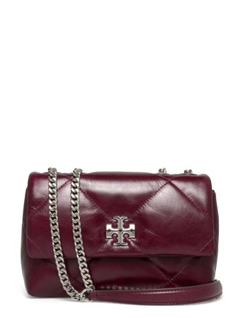Tory Burch Kira Diamond Quilt Distressed Small Convertible Shoulder Bag - Burgundy - ONE SIZE