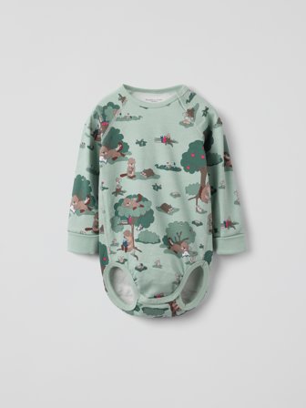 Verlängerbarer Body Biber - 74 - kinderbekleidung - green - Polarn O. Pyret