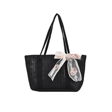 D89 Outdoor Beach Bag Dam Axelväska Lar Straw Beach Bag Enkel Spetsväska Mess