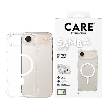 PanzerGlass CARE iPhone Air Fashion MagSafe deksel (gjennomsiktig/hvit) Laget av 100% resirkulert TPU
