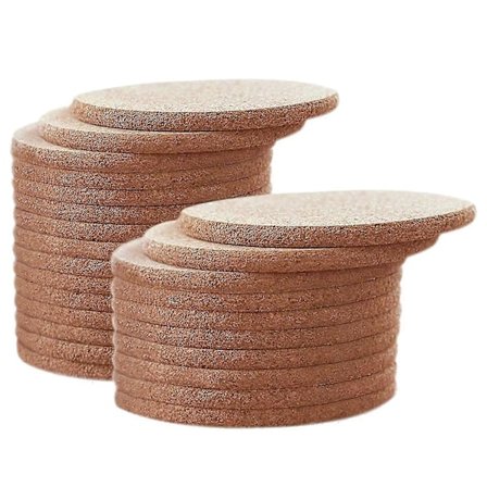 25 stk. Korkbrikker til Drikkevarer, Bar Brikker Absorberende Varmebestandige Genanvendelige Underkopper til Drikkevin