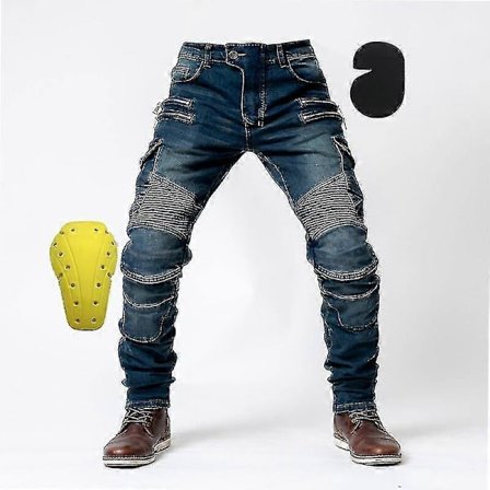 (Blå-EU-XL) Byxor Motorcykelbyxor Herr Moto Jeans Skyddande Åktur Touring Motorcykelbyxor Motocrossbyxor Moto Byxor