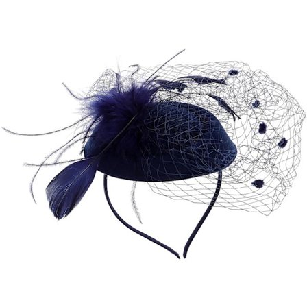 Eurooppalainen ja amerikkalainen tyyli hiusberetti hiusasusteet morsiamen harso päähine (laivastonsininen)