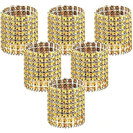 50 stk. skinnende rhinsten servietringe til borddekoration, vi