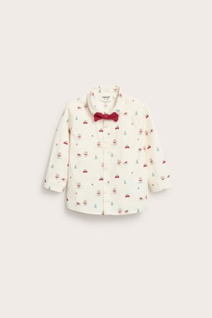 Kappahl | Koszula bożonarodzeniowa z muszką | Offwhite