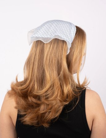 SUI AVA Checkered Headband // Hair Scarf - White - ONE SIZE