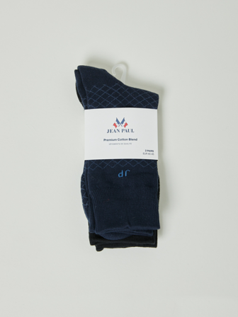 Jean Paul - 2 pk Argyle sokk - Herre - Blå - Pysjamas & Undertøy - 40-45