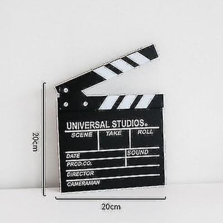 Professionell Vintage TV Film Film Klappbräda Skiffer Cut Prop Regissör Klappa - Svart