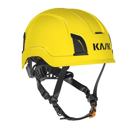 KASK Zenith X Long Skyddshjälm lång hakrem +10 cm, oventilerad Gul, Huvudskydd
