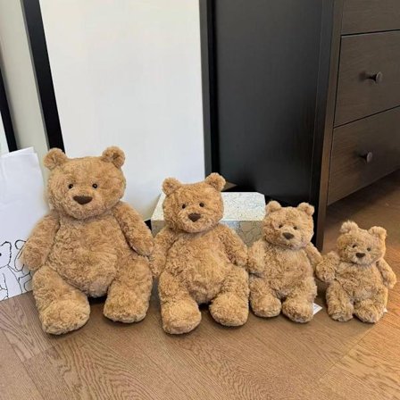 Jellycat Bartholomew Plyschleksak, mjuk och bekväm, perfekt för barn, Alla hjärtans dag-presenter, samlarobjekt, Bartholomew Bear 47cm