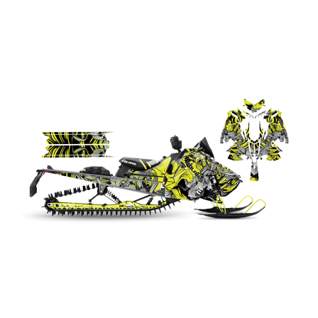 Dekalkit SweTown Flower Skull Lime - Polaris Axys 850 Pro RMK 163 2020-2021