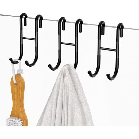 ING Bruse dørkroge, 3-pak, til glasbrusedøre, forgyldt, 304 rustfrit stål, egnet til 12 mm tykt glas - Sort.