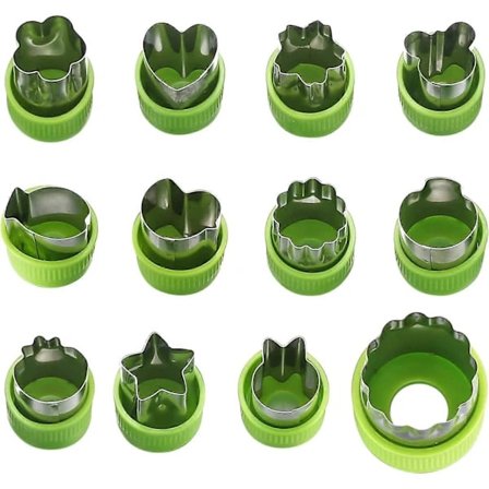 12 stk. Grønnsaksfruktskjærer, kakeformer i rustfritt stål, sett for bakverk Bento Lunch Barnebursdag