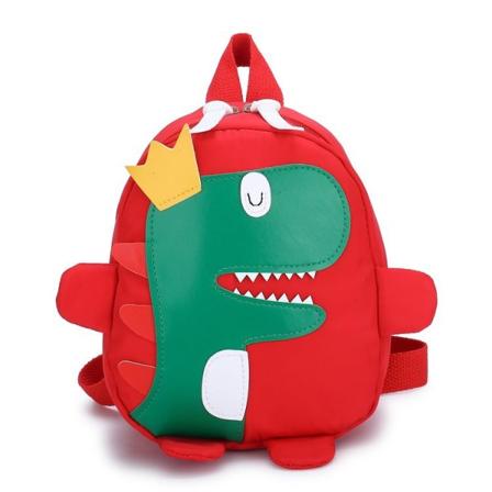 Student Barn Ryggsäck Toddler Skolväska Dinosaurie 1-3 år Söt tecknat mellanmål män och kvinnor Red