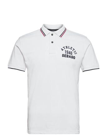Solid Polo Pique Polos Short-sleeved Vit Sebago