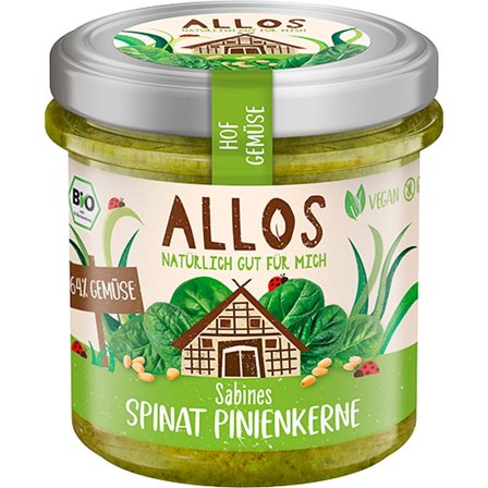 Allos Smørepålæg Spinat & Pinjekerner Ø 135 g, Helse & Madvarer, Smørepålæg, Andet Smørepålæg