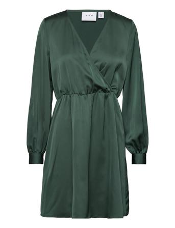 Viellette Wrap L/S Dress/Su- Noos Dresses Wrap Dresses Vihreä Vila