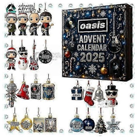 Oasis Britisk Rock Advent Julekalender Blind Box Juletræspynt Akryl Vedhæng