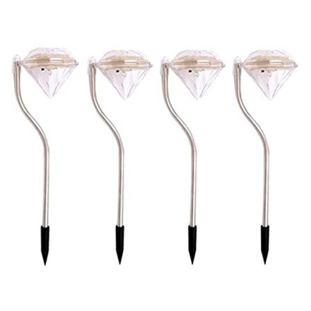 4 stk. serie solcelledrevne have lamper LED flerfarvet skiftende solcellelamper til have, terrasse, gård, blomsterbed, fester, hvid