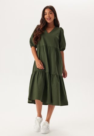 BUBBLEROOM Midi Puff Sleeve Dress Klær
