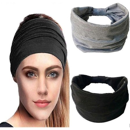 Fashionabla Hårband Ted Svarta Hårband Svettband Bomull Hårband För Kvinnor Och